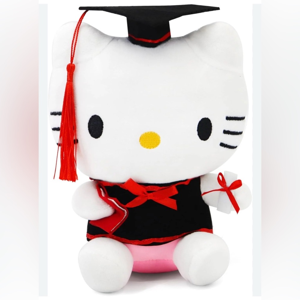 Sanrio Graduation Plush Toy with Red and Black Outfit